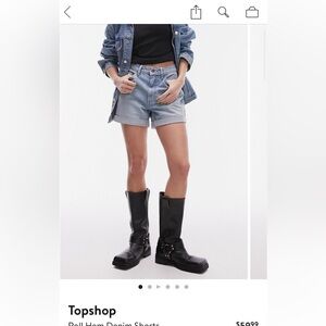 Topshop Mom Roll Hem High Rise Jean Shorts
